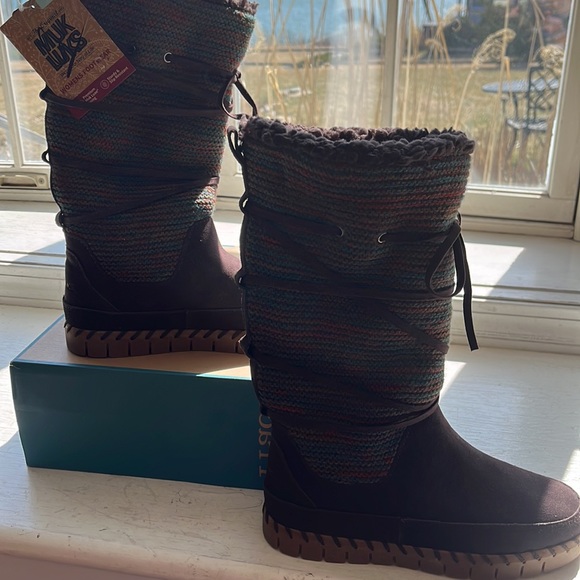 Muk Luks Women's genuine suede uppers as a fleece lining water resistant - new! - Picture 4 of 11